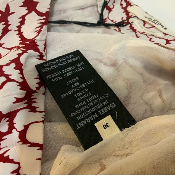 ISABEL MARANT 100% viscose Crepe Mini Skirt In Raspberry 36 - Picture 13 of 14